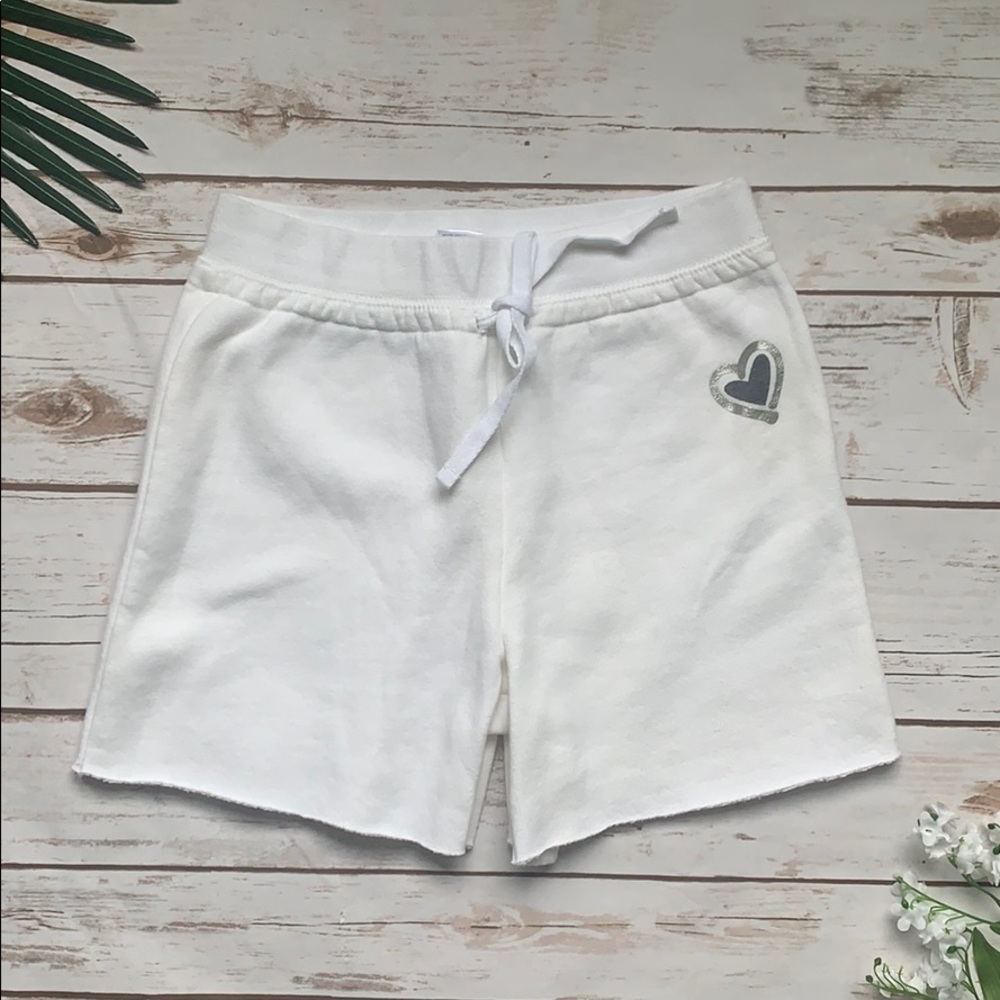 Girls White Drawstring Sweat Shorts Size 12